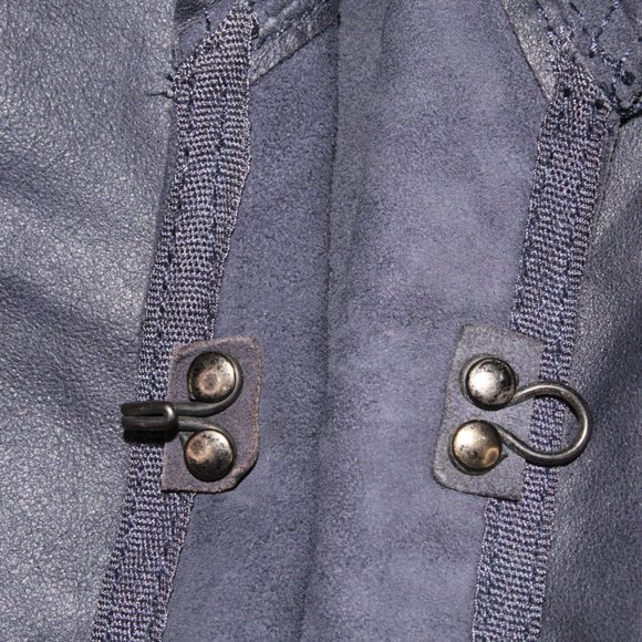 Bod & Christensen Womens Sz 8 Genuine Leather Eye Hook Front Moto Drape Jacket - Picture 8 of 12